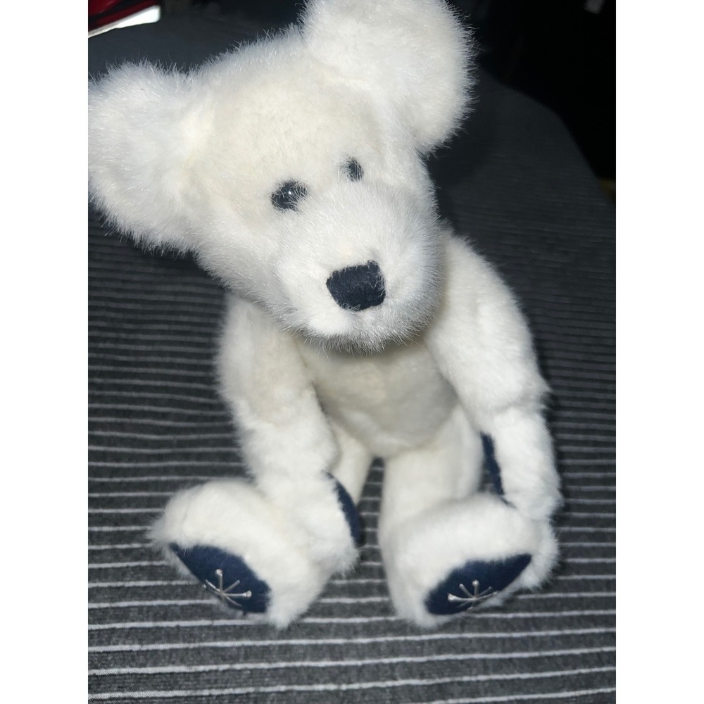 Boyds Bears White Polar Bear Navy Snowflake Feet Vintage TBC Ltd 1990s‎ Plush